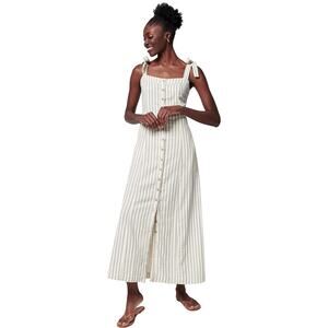 Faherty Striped Cream and Tan Midi Dress SZ XS NWT!